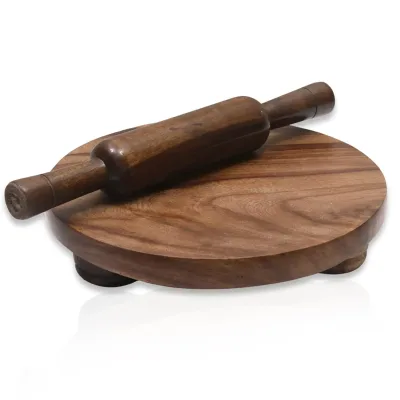Sheesham Chakla Belan 9 inch Diameter Belan 12 inch Set Roti Maker for Home & Kitchen Brown (9 Inch)